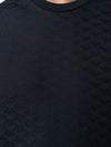 Emporio Armani Mercerised-jersey T-shirt with all-over jacquard eagle