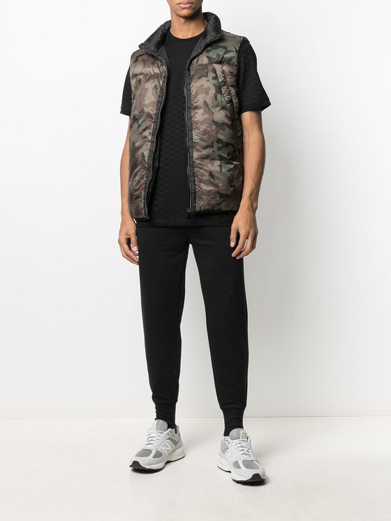 Emporio Armani Mercerised-jersey T-shirt with all-over jacquard eagle