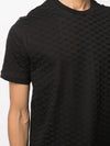 Emporio Armani Mercerised-jersey T-shirt with all-over jacquard eagle