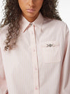 Versace Pinstripe Chain boxy short shirt