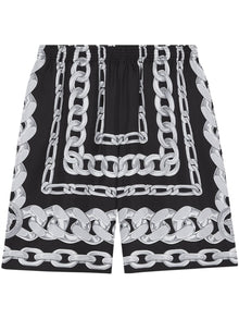  Versace Medusa Chains Silk Shorts