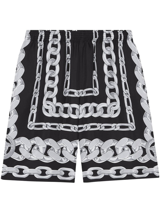 Versace Medusa Chains Silk Shorts