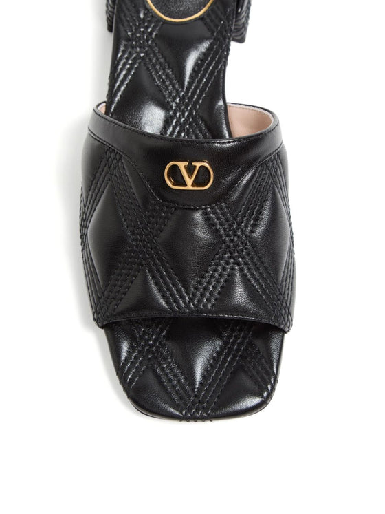 Valentino Garavani Quiltie 67 Slide Sandal in 60mm Quilted Nappa Leather