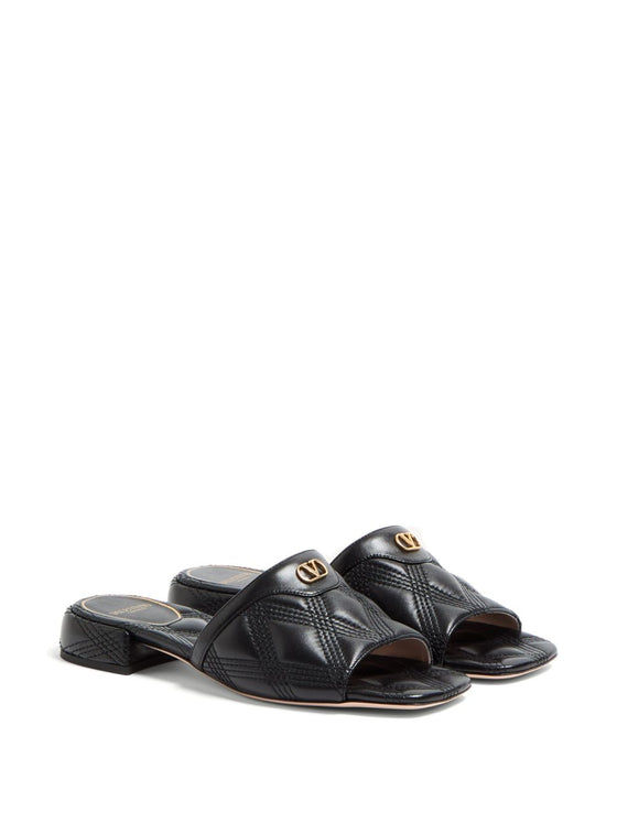 Valentino Garavani Quiltie 67 Slide Sandal in 60mm Quilted Nappa Leather
