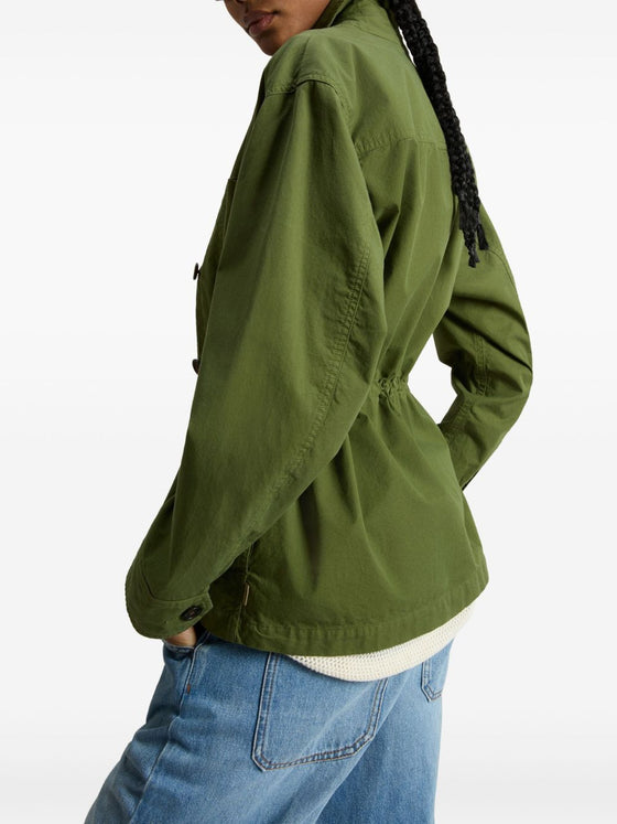 Woolrich Garment-Dyed Pure Cotton Overshirt green