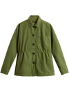 Woolrich Garment-Dyed Pure Cotton Overshirt green
