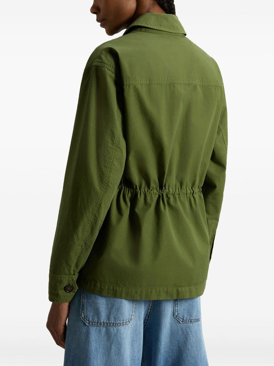 Woolrich Garment-Dyed Pure Cotton Overshirt green