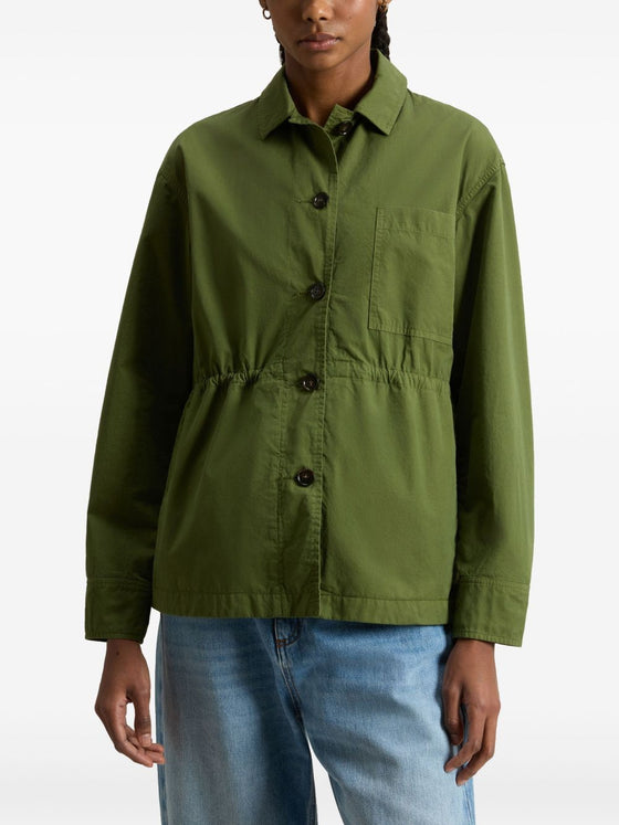Woolrich Garment-Dyed Pure Cotton Overshirt green