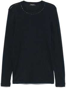  Fabiana Filippi Black Filo Diamante-Detail T-Shirt