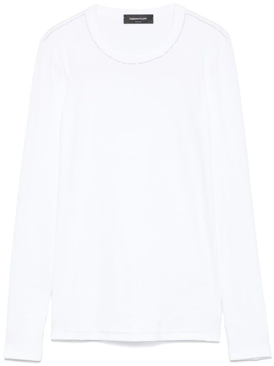 Fabiana Filippi T-shirt With Diamond Thread Detail
