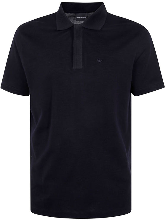 Emporio Armani logo-embroidered cotton polo shirt