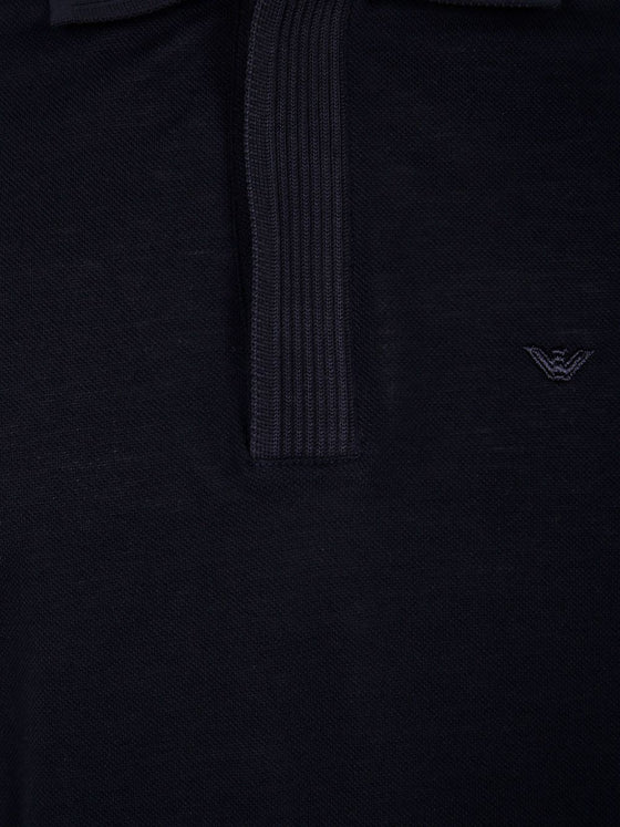Emporio Armani logo-embroidered cotton polo shirt