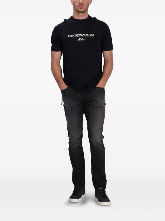 Emporio Armani ASV logo embroidery T-shirt