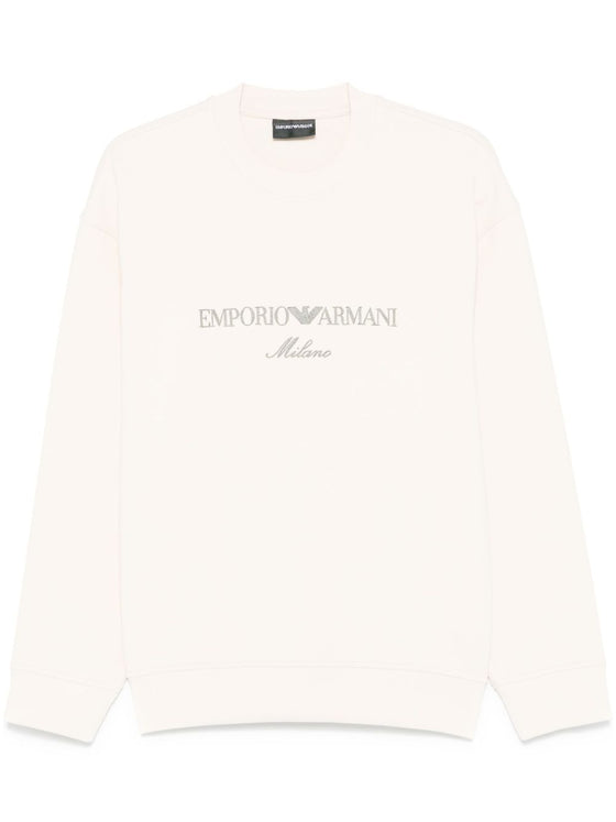 Emporio Armani Double jersey sweatshirt with ASV logo embroidery