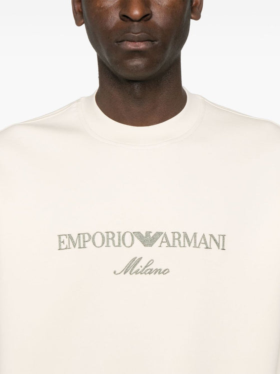 Emporio Armani Double jersey sweatshirt with ASV logo embroidery