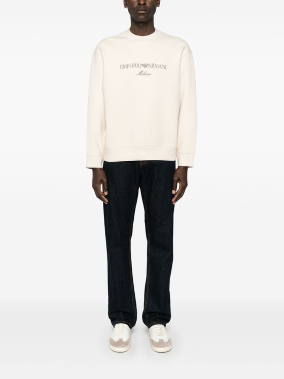 Emporio Armani Double jersey sweatshirt with ASV logo embroidery