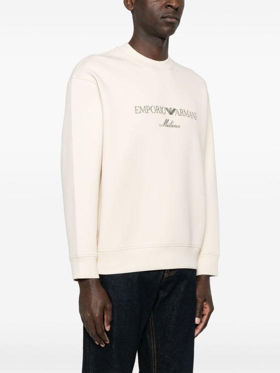 Emporio Armani Double jersey sweatshirt with ASV logo embroidery