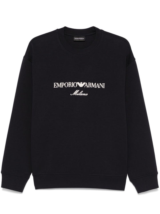 Emporio Armani ASV Double-jersey sweatshirt with logo embroidery
