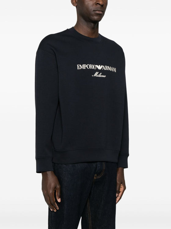 Emporio Armani ASV Double-jersey sweatshirt with logo embroidery