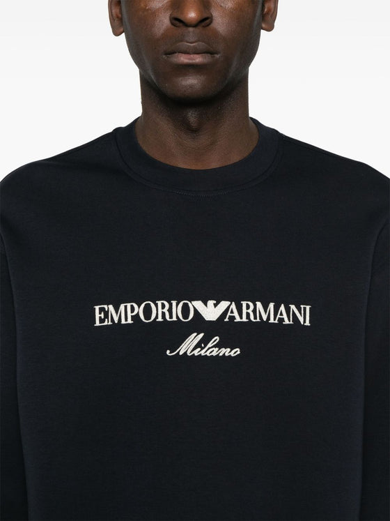 Emporio Armani ASV Double-jersey sweatshirt with logo embroidery