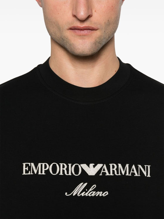Emporio Armani ASV Double-jersey sweatshirt with logo embroidery