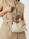 Brunello Cucinelli Bucket Mellow mini bag in Soft leather with Precious Chain