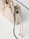 Brunello Cucinelli Bucket Mellow mini bag in Soft leather with Precious Chain