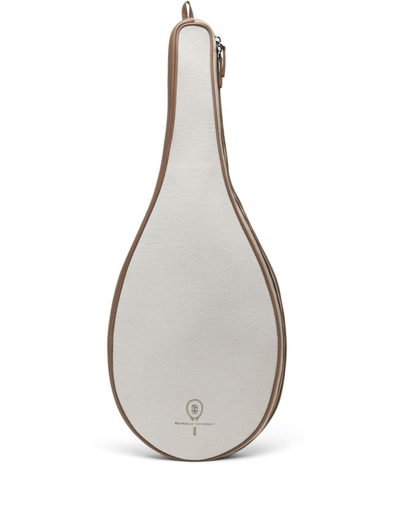 Brunello Cucinelli Canvas racket holder with logo