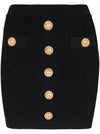 Balmain Button Embellished Knitted Skirt