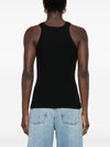 Closed logo-embroidered ribbed tank top