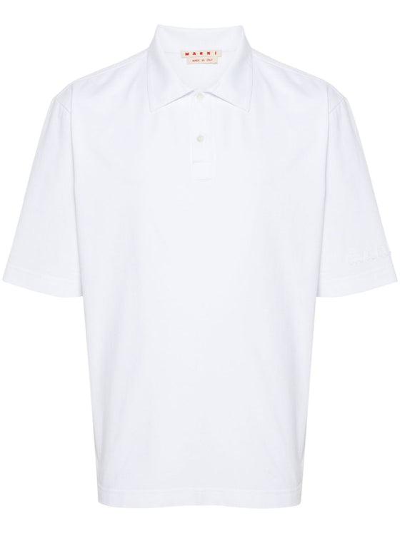 Marni logo-patch polo shirt