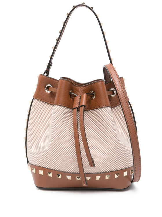 Valentino Garavani Rockstud canvas bucket bag