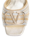 Valentino Garavani Vlogo Signature Metallic Slide Sandal With Cornely Embroidery 60mm