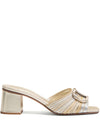 Valentino Garavani Vlogo Signature Metallic Slide Sandal With Cornely Embroidery 60mm