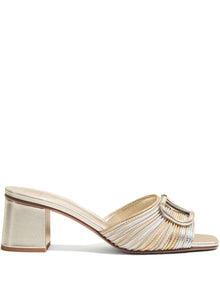  Valentino Garavani Vlogo Signature Metallic Slide Sandal With Cornely Embroidery 60mm