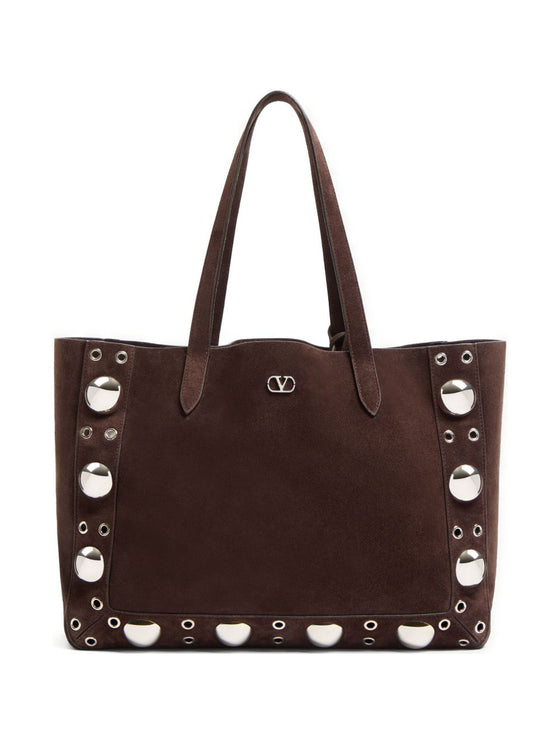 Valentino Garavani Medium Nellcôte Suede Shopping Bag