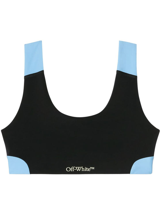 Off White Bra With Colour-Block Design
