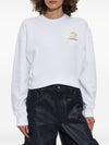 Off White logo-print cropped sweatshirt