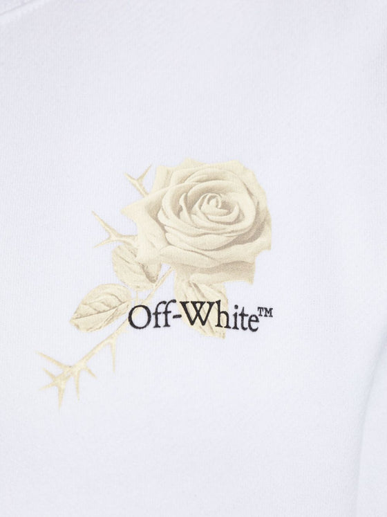 Off White logo-print cropped sweatshirt