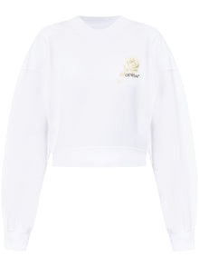  Off White logo-print cropped sweatshirt