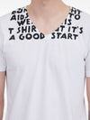 MM6 Maison Margiela V-neck short sleeves straight hem Printed cotton t-shirt