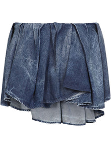  Diesel Asymmetric Mini Skirt in Blue