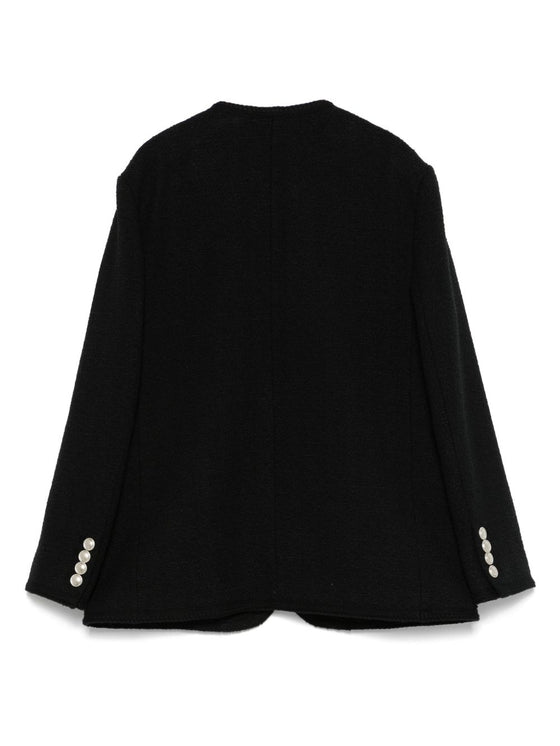 Dunst Collarless Oversized Tweed Jacket
