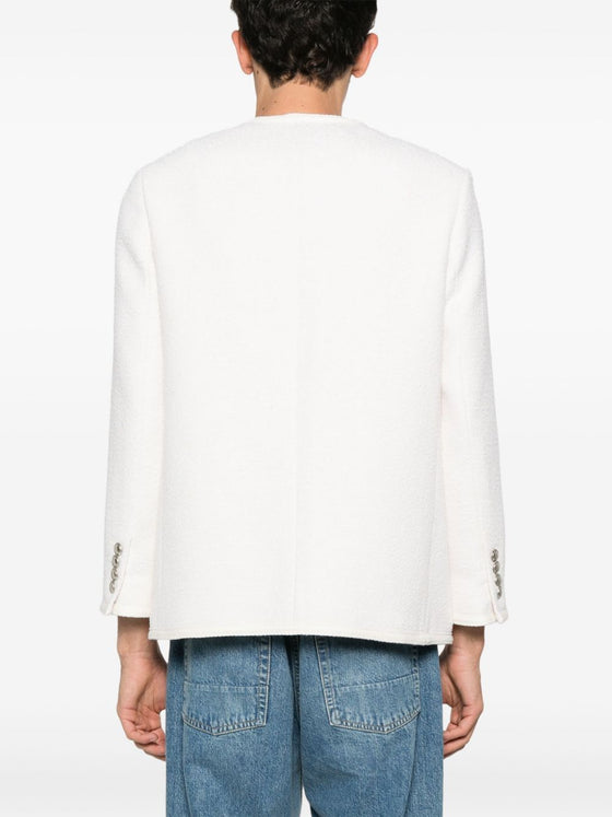 Dunst Collarless Oversized Tweed Jacket