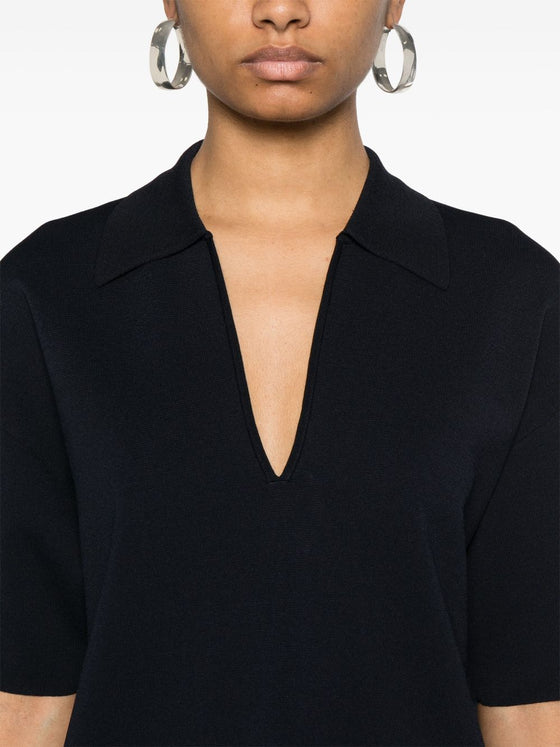 Parosh mini dress with collar detail and V-neckline