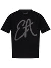 Emporio Armani Cotton-jersey T-shirt with oversized lurex logo