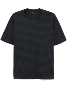  Emporio Armani jersey T-shirt with all-over flocked logo lettering