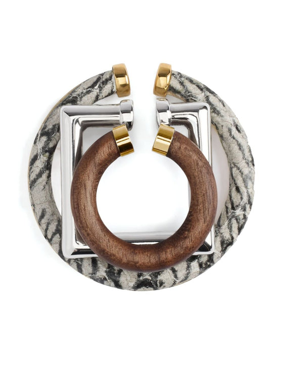 Jacquemus Trio of geometric ear-cuffs.