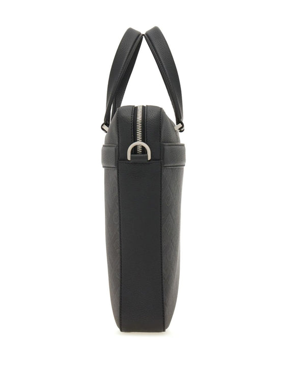 Ferragamo logo-stamp leather briefcase