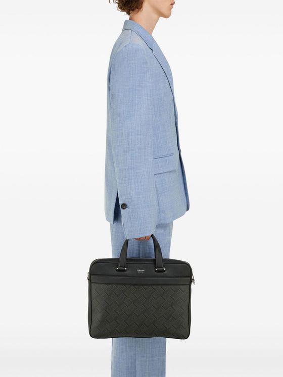 Ferragamo logo-stamp leather briefcase